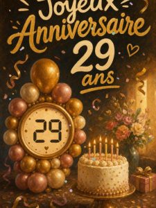Carte anniversaire 29 ans animée : le dernier opus de la vingtaine