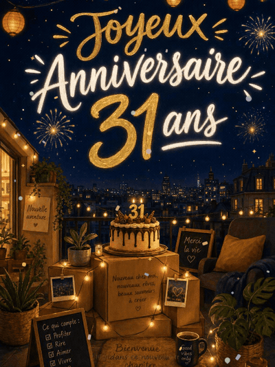 Carte anniversaire 31 ans animée : 31 ans, le meilleur commence