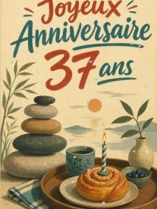 Carte anniversaire 37 ans animée : 37 ans, l'équilibre parfait