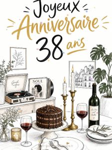 Carte anniversaire 38 ans animée : 38 ans et des bougies bien méritées