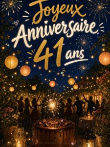 Carte anniversaire 41 ans animée : 41 ans et toujours la fête