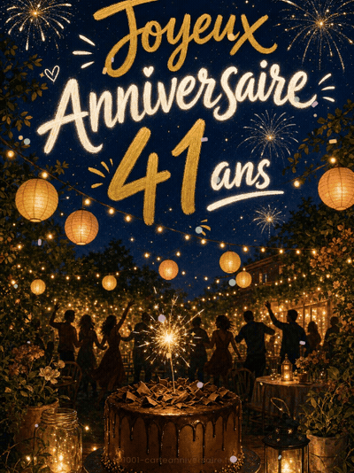 Carte anniversaire 41 ans animée : 41 ans et toujours la fête