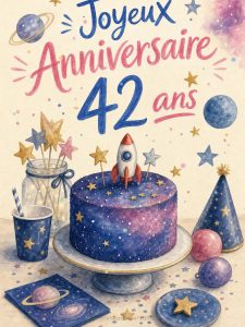 Carte anniversaire 42 ans animée : 42 ans, la réponse à tout