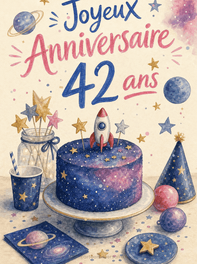 Carte anniversaire 42 ans animée : 42 ans, la réponse à tout