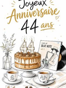 Carte anniversaire 44 ans animée : 44 ans et deux fois plus de vœux