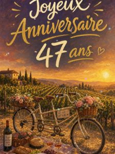 Carte anniversaire 47 ans animée : 47 ans, le bel équilibre