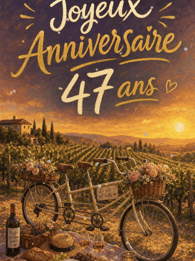 Carte anniversaire 47 ans animée : 47 ans, le bel équilibre