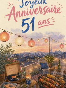 Carte anniversaire 51 ans animée : 51 ans, la fête avant tout