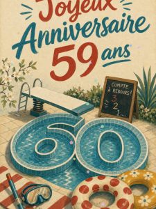 Carte anniversaire 59 ans animée : 59 ans, la veille du grand saut