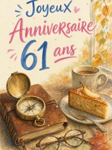 Carte anniversaire 61 ans animée : 61 ans et le cap est gardé
