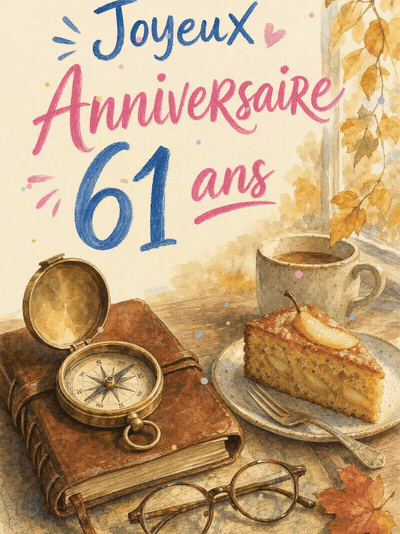 Carte anniversaire 61 ans animée : 61 ans et le cap est gardé
