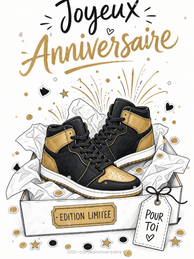 Carte anniversaire ado animée : les baskets collector enfin à toi