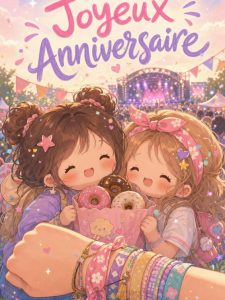 Carte anniversaire ado animée : premier festival entre copains