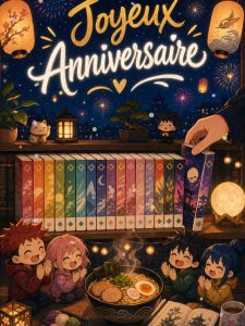 Carte anniversaire ado animée : l'étagère manga enfin complète