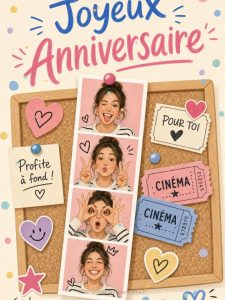Carte anniversaire ado animée : fous rires au photomaton