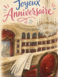 Carte anniversaire femme animée : soirée d'exception à l'opéra
