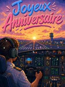 Carte anniversaire homme animée : aux commandes du simulateur