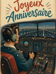 Carte anniversaire homme animée : aux commandes du simulateur