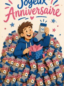 Carte anniversaire humour animée : l'éternel cadeau chaussettes