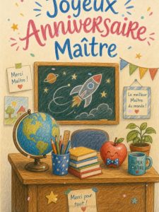 Carte joyeux anniversaire maître animée : le maître qui donne des ailes
