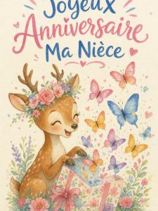 Carte joyeux anniversaire niece animée : la plus chouette des nièces