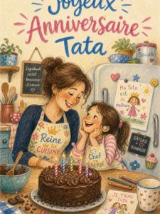 Carte joyeux anniversaire tata animée : goûter gourmand chez tata