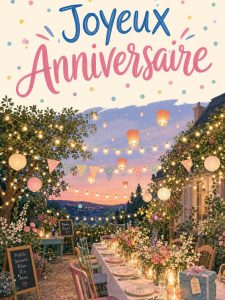 Carte anniversaire virtuelle animée : le jardin aux mille lumignons