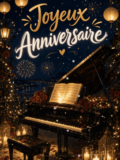 Carte anniversaire virtuelle animée : récital aux mille bougies